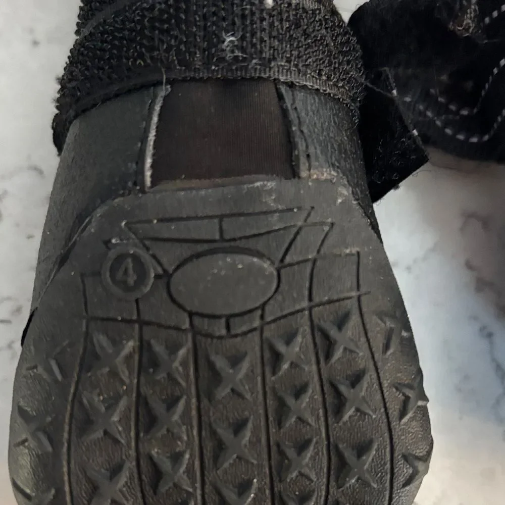 Petaco Black medium dog waterproof slip-on boots Shoes slip on EUC